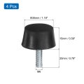 4pcs Thread Adjustable Levelling Feet 1 18 X 0 59 Rubber Furniture With M6 20mm Studs For Table Chair Floor Protector Black
