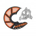 X-brake Vented Front Disc Cover With Mounting Kit Black Orange For Ktm 300 Xc 2015 2018 Fits Up To 270mm Discs Machined 