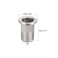 Uxcell M8 304 Stainless Steel Rivet Nuts Flat Head Insert 30 Pcs