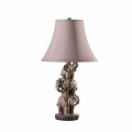 Ore International 21 In Wildlife 3 Stacked Elephants Polyresin Table Lamp 
