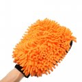 X Autohaux Car Wash Mitts Chenille Coral Fleece Double Sided Dirt Washing Foam Tool Universal For Orange And Gray