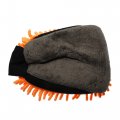 X Autohaux Car Wash Mitts Chenille Coral Fleece Double Sided Dirt Washing Foam Tool Universal For Orange And Gray