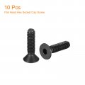 Uxcell 6-32x5 8 Flat Head Socket Cap Screws 10 9 Grade Carbon Steel Hex Countersunk Screw Bolts Machine Fasteners Fully