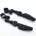 Hk Group Motorcycle Black Short Angled Adjustable Peg Mounting Kit Flat End Footrest Foot Pegs For V-star Roadstar Suzuki