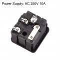 Uxcell 10a 250v Ac 3 Pin Iec320 C14 Male Inlet Connector Plug Power Socket Iron Copper Square Tuc Outlet 1set