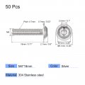 Uxcell Flanged Button Head Socket Cap Screws M4 18mm Hex Drive 304 Stainless Steel Fasteners Bolts Fully Threaded Machine Screw