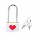 Red Heart Love Padlock With 2 Keys Copper And Plastic Decorative Lock For Backpacks School Bags Travel Suitcases Lockers Modern 
