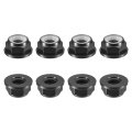Nylon Insert Hex Lock Nuts 8pcs M6 X 1mm Aluminum Alloy Self-locking Anodizing Flange Nut For Fasteners Black 