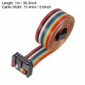 Uxcell Idc Rainbow Wire Flat Ribbon Cable 12p A-type Fc Fc Connector 2 54mm Pitch 1m 39 3inch Length