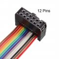 Uxcell Idc Rainbow Wire Flat Ribbon Cable 12p A-type Fc Fc Connector 2 54mm Pitch 1m 39 3inch Length