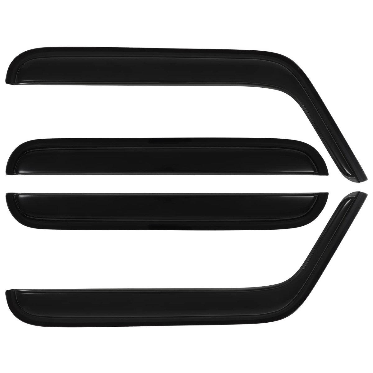 Side Window Deflectors For 2007 To 2018 Jeep Wrangler And Jk Outside Mount Rain Guards With Smoked Tint 4 Piece Set