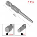 Uxcell 5 Pcs H3 Magnetic Hex Head Screwdriver Bits 1 4 Inch Shank 2-inch Length S2 Power Tools
