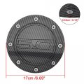 X Autohaux Carbon Fiber Pattern Black Car Gas Cap Fuel Filler Door Cover Tank Ford For Mustang 2015-2020