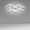 Dimmable Modern Led Ceiling Light 4 Rings Square Lamp With Remote Control 48w Chrome Acrylic Lighting Fixture For Living Room 