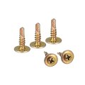 Phillips Head Self Tapping Screws 8 X 1 2 Carbon Steel Drilling Sheet Metal Screw Gold Tone 100pcs 