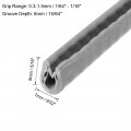 Uxcell Edge Trim Seal Grey Pvc U Channel Protector Fits 1 64 16 10 Feet Length