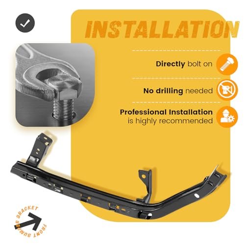 Front Bumper Bracket For 2015-2017 Acura Tlx Driver Side Left Replace 71190tz3a00 Ac1042105 Steel Electrophoresis Primed Black