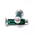 Sport Bike And Dirt Bikes Motorcycle Flame Gel Style Hand Grips With Skull Green Color For Aprilla Bmw Ducati Triumph Honda 
