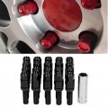 M12x1 25 Wheel Studs Lug Nuts 20pcs Steel Extended Bolts 28mm Thread With Sleeve Universal For Car Black