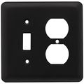 Brainerd 64360 Stamped Steel Round Single Toggle Switch Duplex Outlet Wall Plate Cover Flat Black 