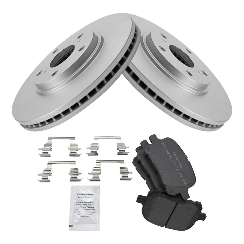Front Semi Metallic Brake Pad 2 Coated Rotor Kit For 99-03 Lexus Rx300