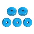 Flat Knurled Nut M3 X 12mm 4mm Thumb Nuts Lock Adjusting Aluminum Alloy Blue 5pcs 