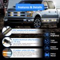 Wsays 8pcs Universal Surface Mount Slim Single Row 12leds Amber White Emergency Hazard Warning Strobe Lights Kit For Truck Jeep