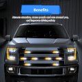 Wsays 8pcs Universal Surface Mount Slim Single Row 12leds Amber White Emergency Hazard Warning Strobe Lights Kit For Truck Jeep