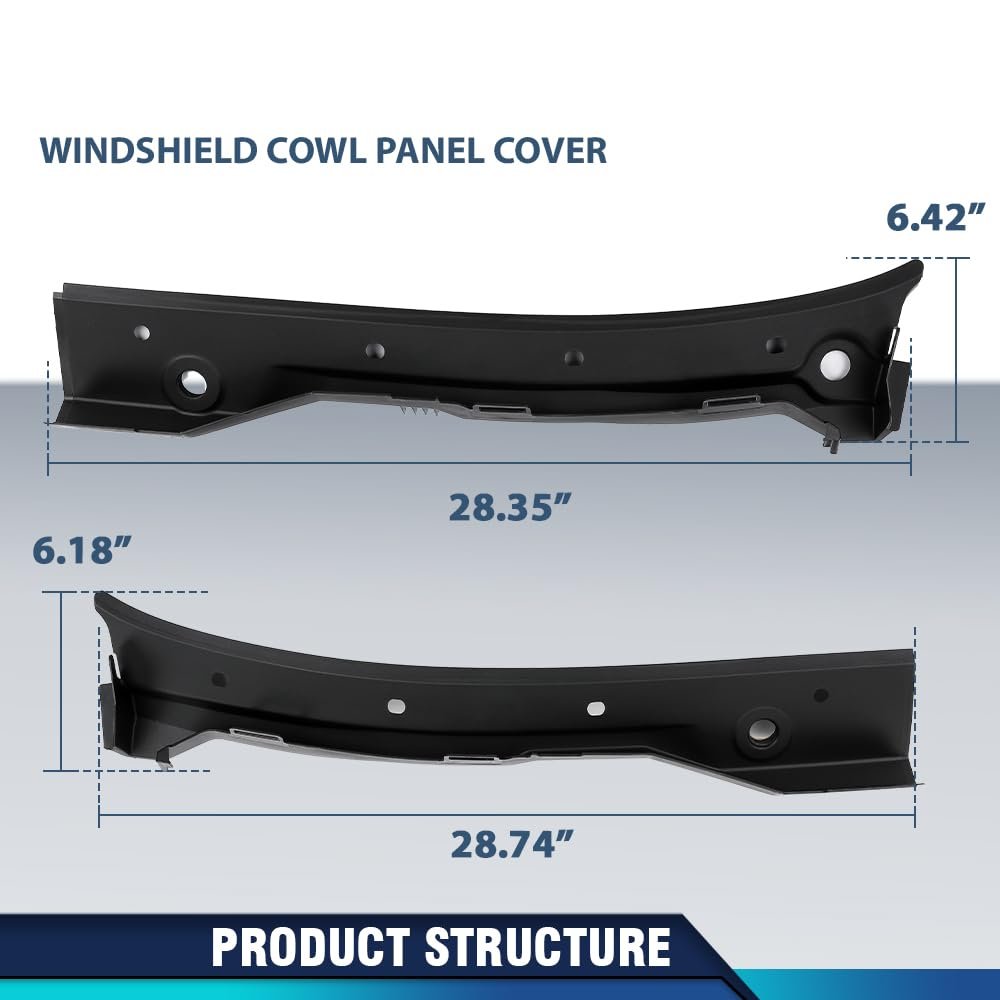 Windshield Cowl Panel Cover For Bmw 5 Series E39 1995-2004 51718159292 Black