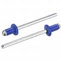 Aluminum Blind Rivets 3 2mm X 5mm 29mm Mandrel Open End Rivet Flat Round Head For Joining Metal Plate Leather Blue 100 Pcs 