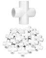 4 Way 1 2 Cross Pvc Fitting 20 Pack Connector Furniture Grade For Building And Structures White 