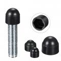 Uxcell Plastic Dome Nut Protection Cap Covers M6 Cover Black 100pcs