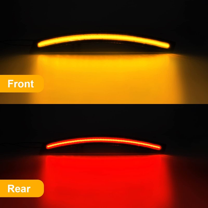 R F Auto 4pcs Smoked Lens Led Front Rear Side Marker Lights For Corvette C7 2014-2019 Grand Sport Stingray Z06 Zr1 Amber Red