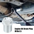 2 Pcs M18x1 5 Steel Engine Oil Drain Plug Screw With Seal Ring For Volvo Xc60 Xc90 S90 S70 C70 Ford Focus Silver Tone