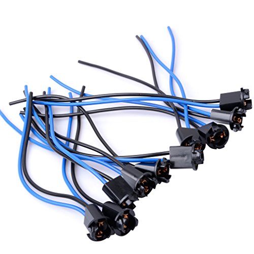 T10 W5w Led Bulb Socket Lamp Extension Holder Connector 12v Wedge Auto With 17cm Cable 10 Pack