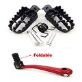 Tc-motor Aluminium Black Footpegs Pegs Footrest Foot Rest Folding Gear Shifter Lever Gearshifter For 50cc 90cc 110cc 125cc