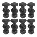 M6 X 20mm Carriage Bolt Kit 12 Set Round Head Square Neck Screws Bolts Includes Washers And Nuts Carbon Steel Black Oxide For