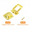 Uxcell 4pcs Toggle Catch Lock 3 15 X 2 17 Lxw Iron Hasp Latch Clasp For Jewelry Box Wooden Case Toolbox Gold