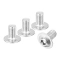 25pcs M8-1 25x12mm Flanged Button Head Socket Cap Screws 304 Stainless Steel Drive Fasteners Bolts Fully Thread Machine Silver 