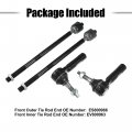 X Autohaux 4pcs Front Inner Outer Tie Rod End Links Steering Part Es800986 Ev800963 For Dodge Challenger 2011-2018 Charger