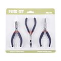 Beadthoven Diy Jewelry Tool Sets Pliers 3pcs Set Polishing Round Nose Flat Side-cutting Black 110 125x60 70mm