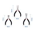 Beadthoven Diy Jewelry Tool Sets Pliers 3pcs Set Polishing Round Nose Flat Side-cutting Black 110 125x60 70mm