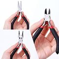 Beadthoven Diy Jewelry Tool Sets Pliers 3pcs Set Polishing Round Nose Flat Side-cutting Black 110 125x60 70mm