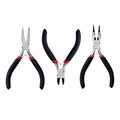 Beadthoven Diy Jewelry Tool Sets Pliers 3pcs Set Polishing Round Nose Flat Side-cutting Black 110 125x60 70mm