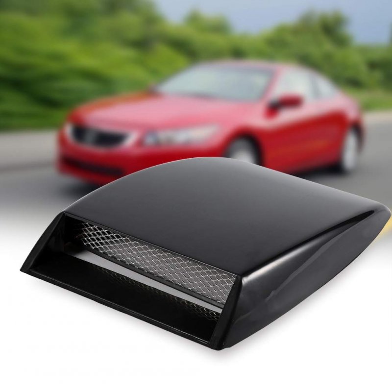 Bonnet Vent Cover Universal Car Hood Simulation Decorative Air Outlet Flow Intake Scoop Sticker Black