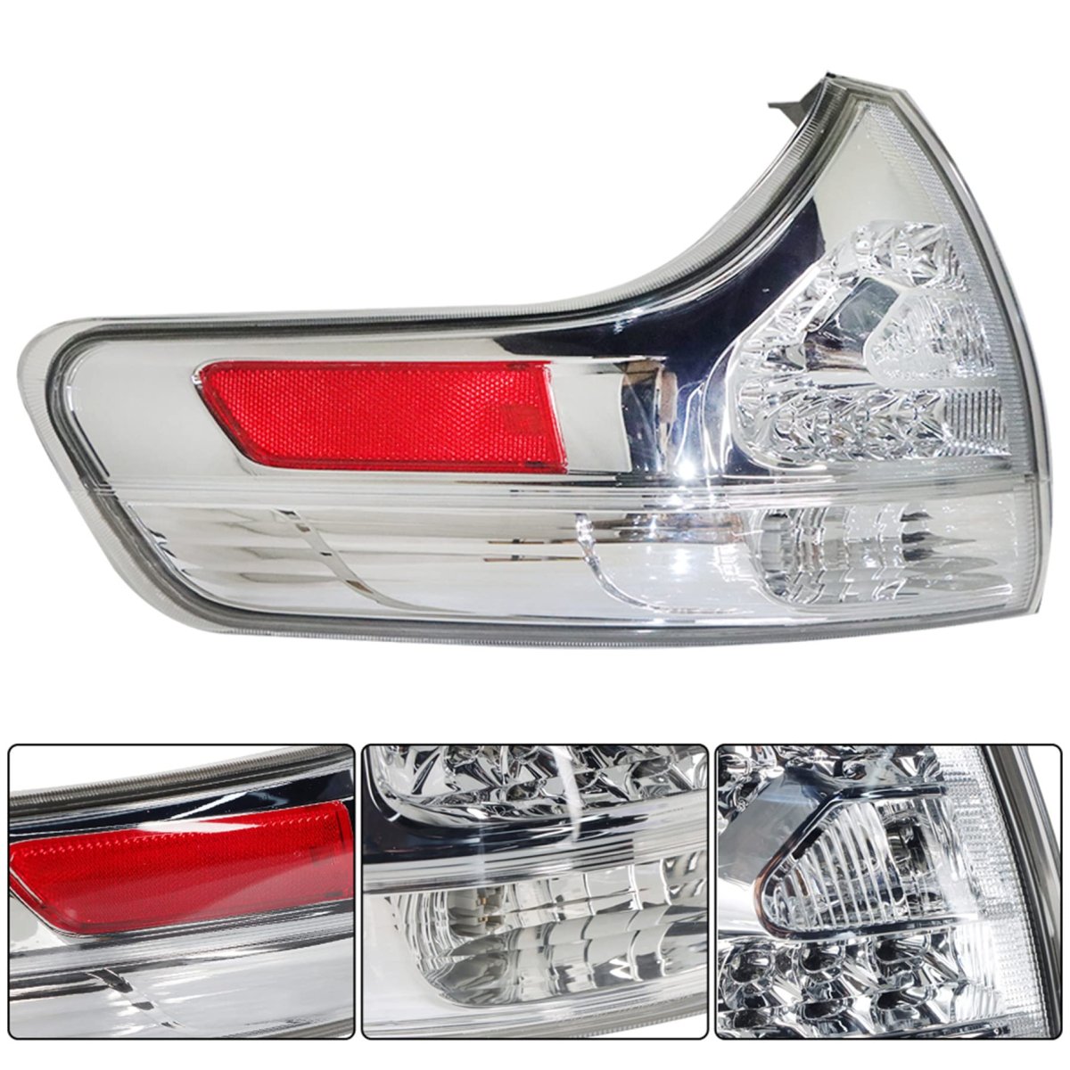 Outer Tail Light Assembly For Sienna 2011 2015 Left Driver Side Rear Lamp Replacement Chrome Housing Part Number 8156008040