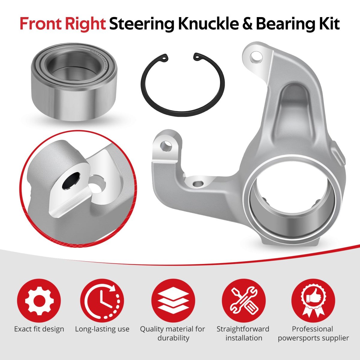 Front Right Steering Knuckle Bearing Kit Fit For Polaris Sportsman Scrambler 550 850 1000 2009-2025 O E M