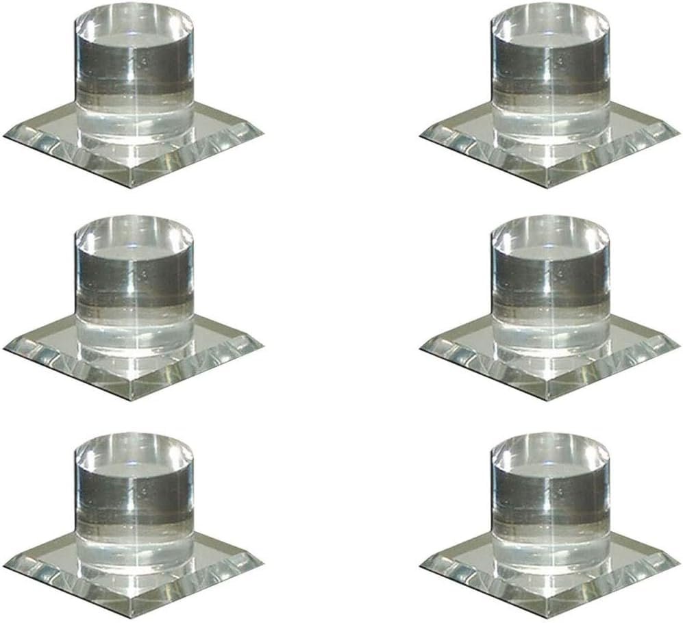 Clear Acrylic Pull Handle Self Stick Round Mirror Finger Knobs 5 8 In Post 1 Base Pack Of 6 Mkc1-6-a