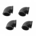 4 Pack Dn25 1-inchi Pipe Elbow 2-way Fitting Malleable Iron Female Tube Connector Industrial Steampunk Threaded Nipples For Diy 
