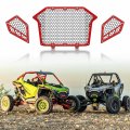 Elitewill Aluminum Front And Side Mesh Grille Full Kit With Red Powder Coating Fit For Polariszr Pro R Turbo R